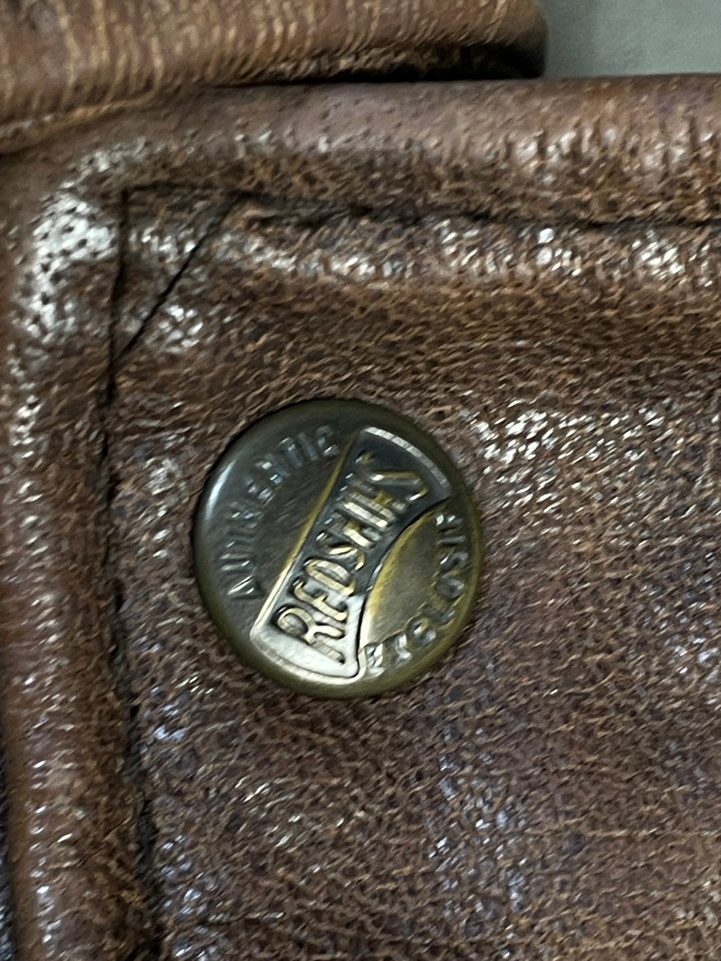 Red Skins Leather Bomber Jakna Vintage USA (L)