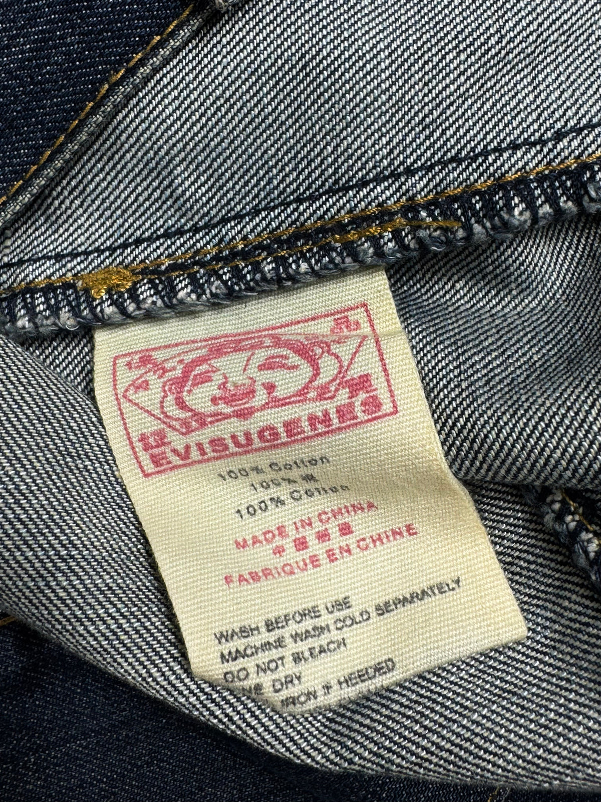Evisu Denim Jacket Red Budda Logo
