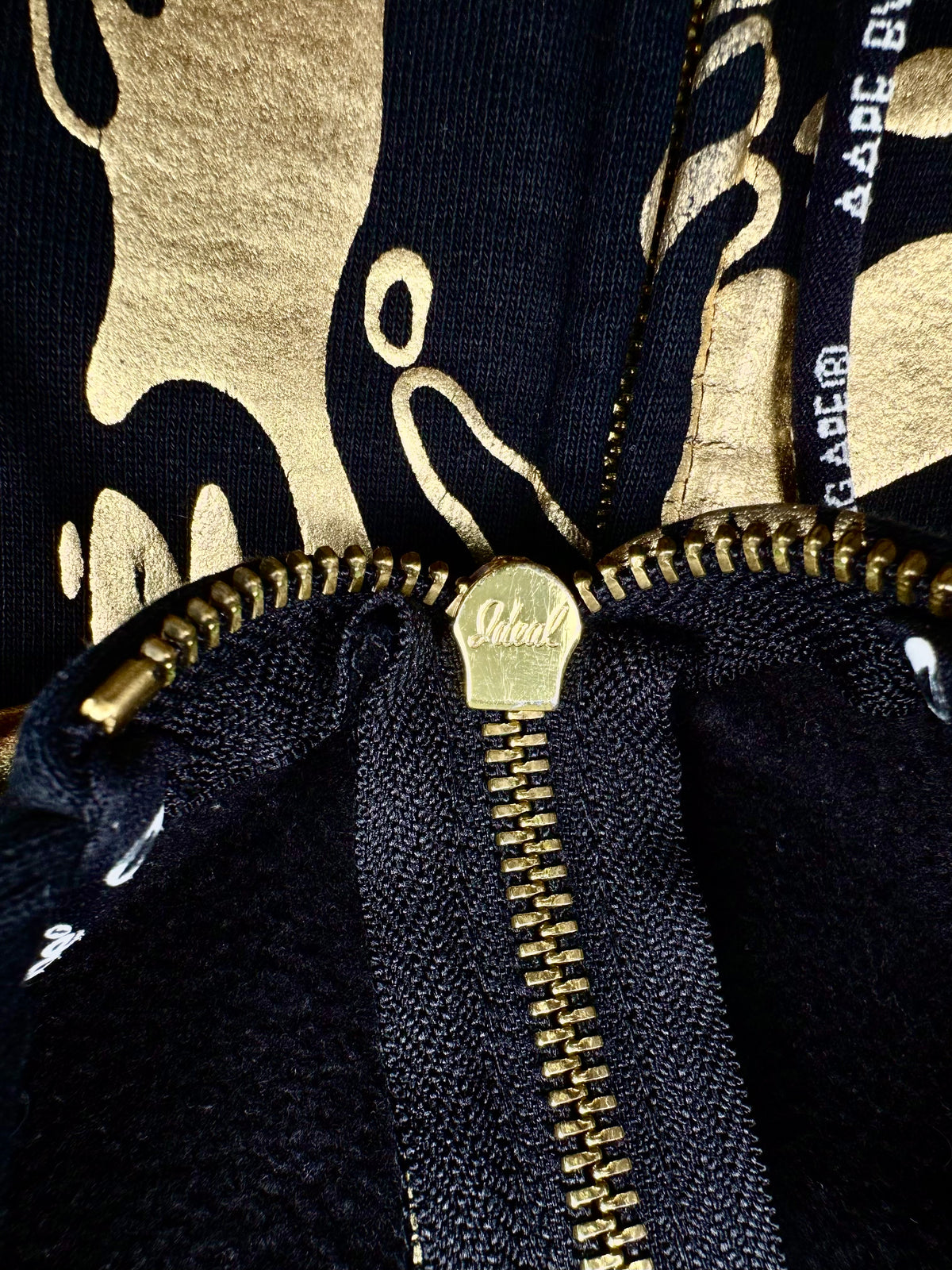 AAPE Zip Hoodie Black Gold
