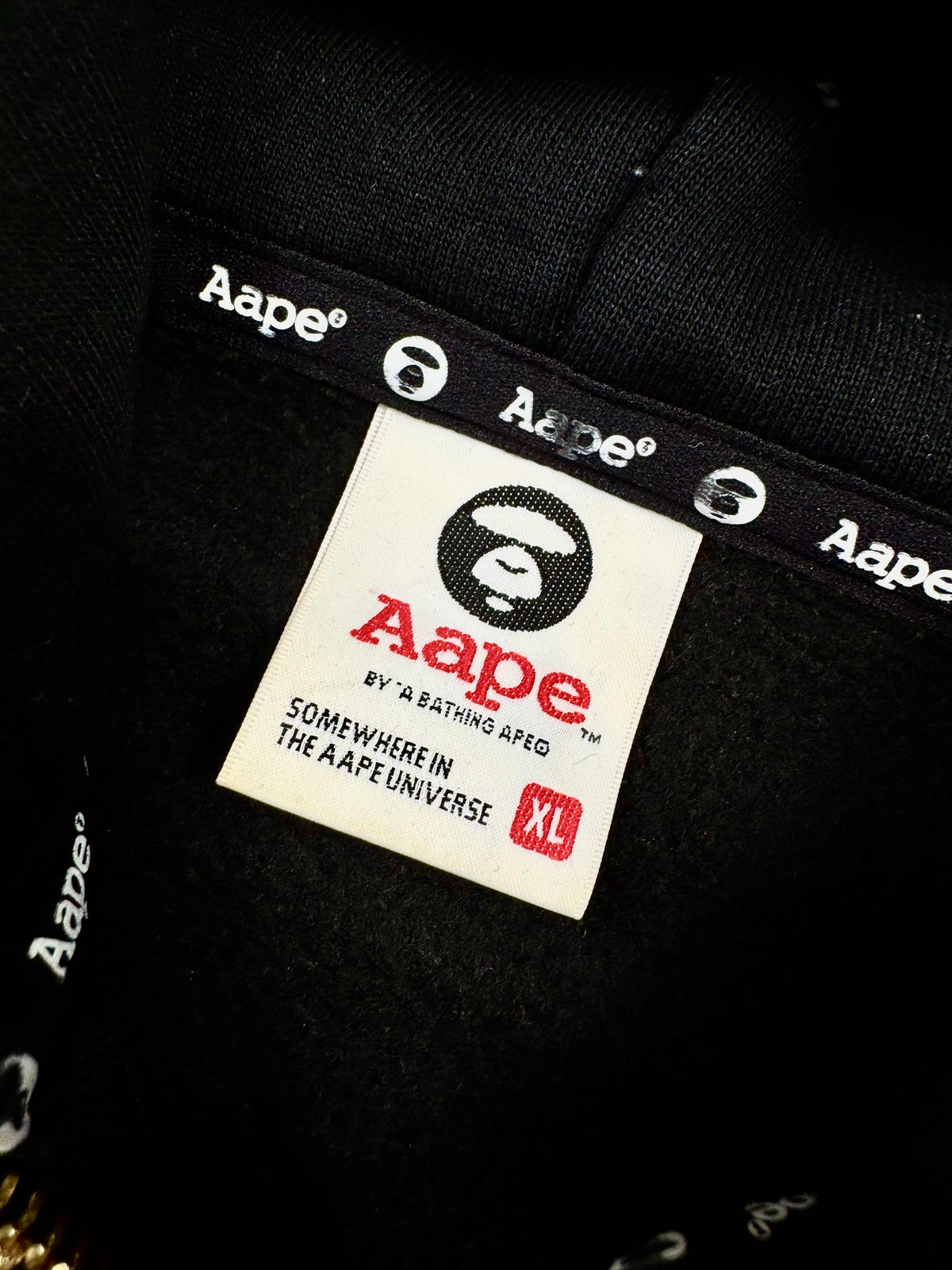AAPE Zip Hoodie Black Gold