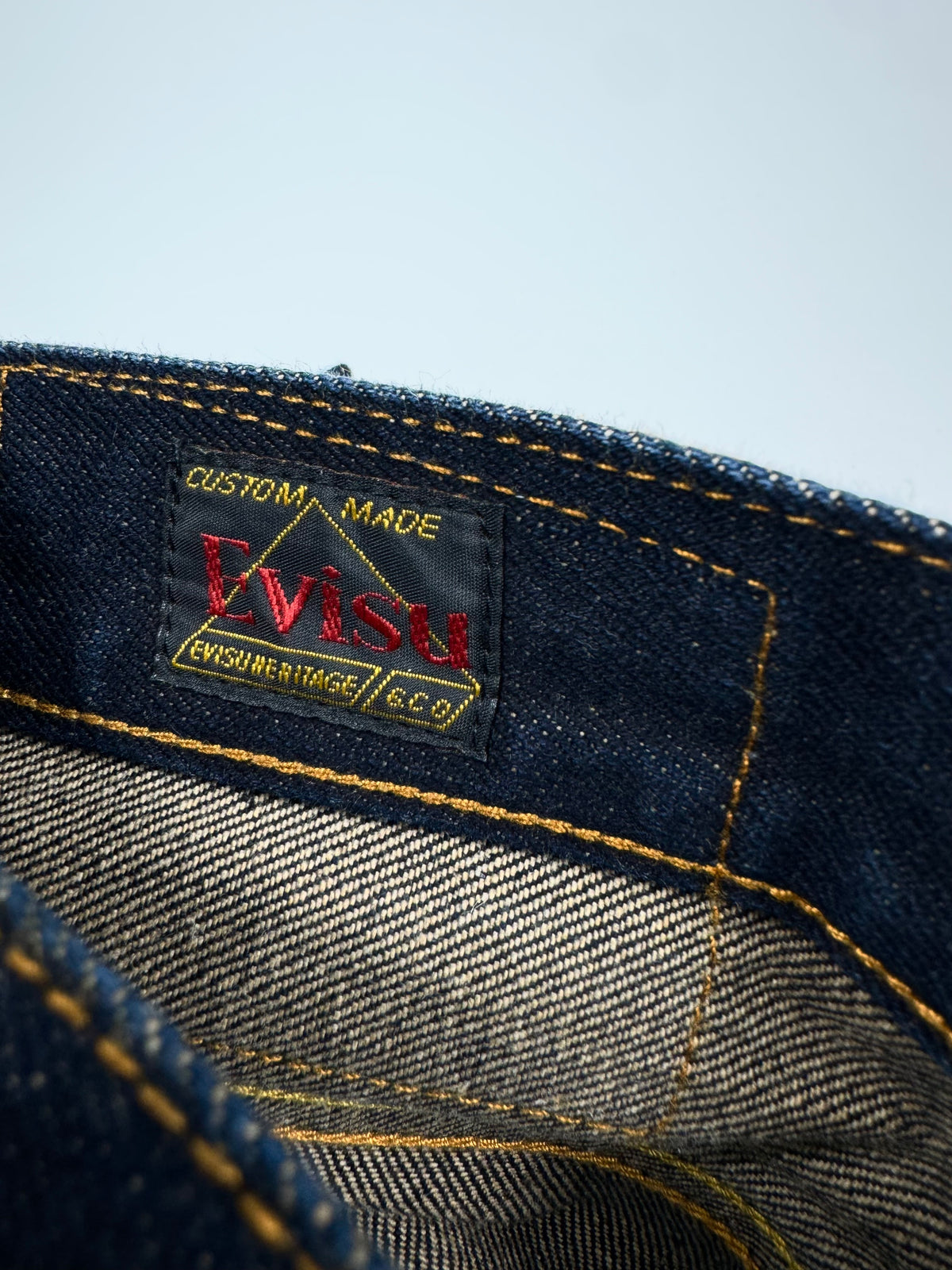 Evisu Selvedge Jeans Red Seagul Hieroglyph Logo 36x34