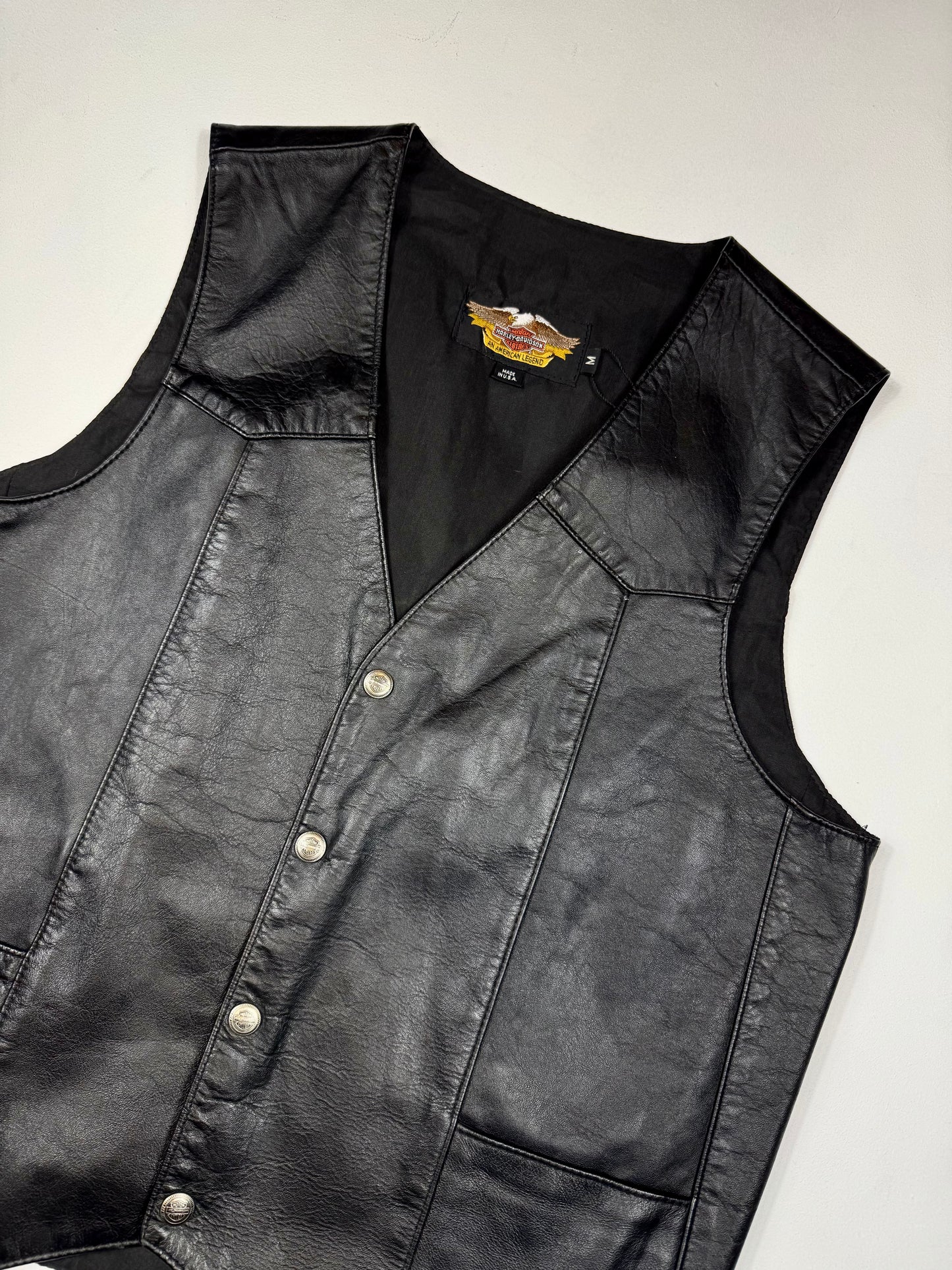 Harley Davidson Kožni Prsluk Vintage (M)