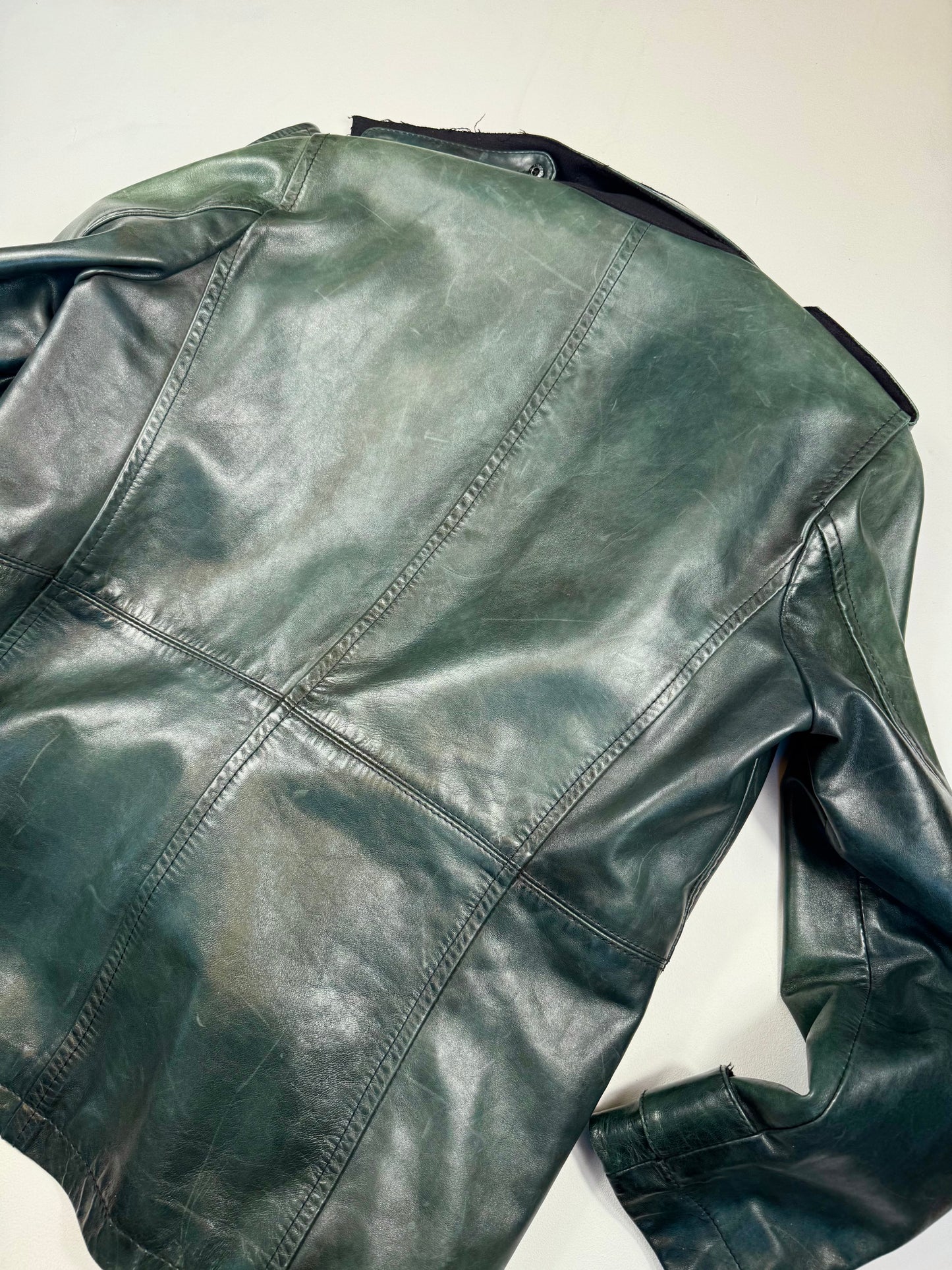 Stone Island Green Leather Trench Kaput AW2008 (XL)