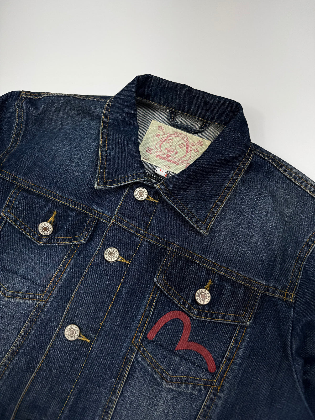 Evisu Denim Jacket Red Budda Logo