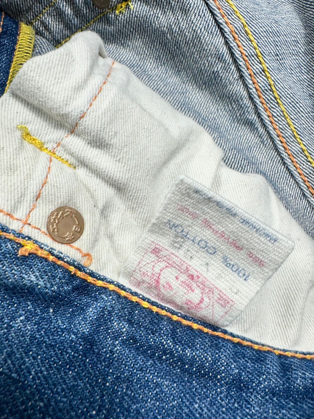 Evisu Vintage Selvedge Jeans White Hieroglyph Logo