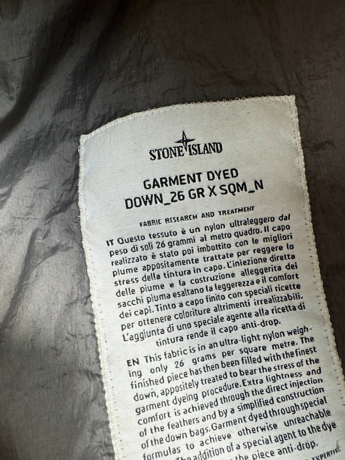 Stone Island Garment Dyed Down Filled Vest SS16