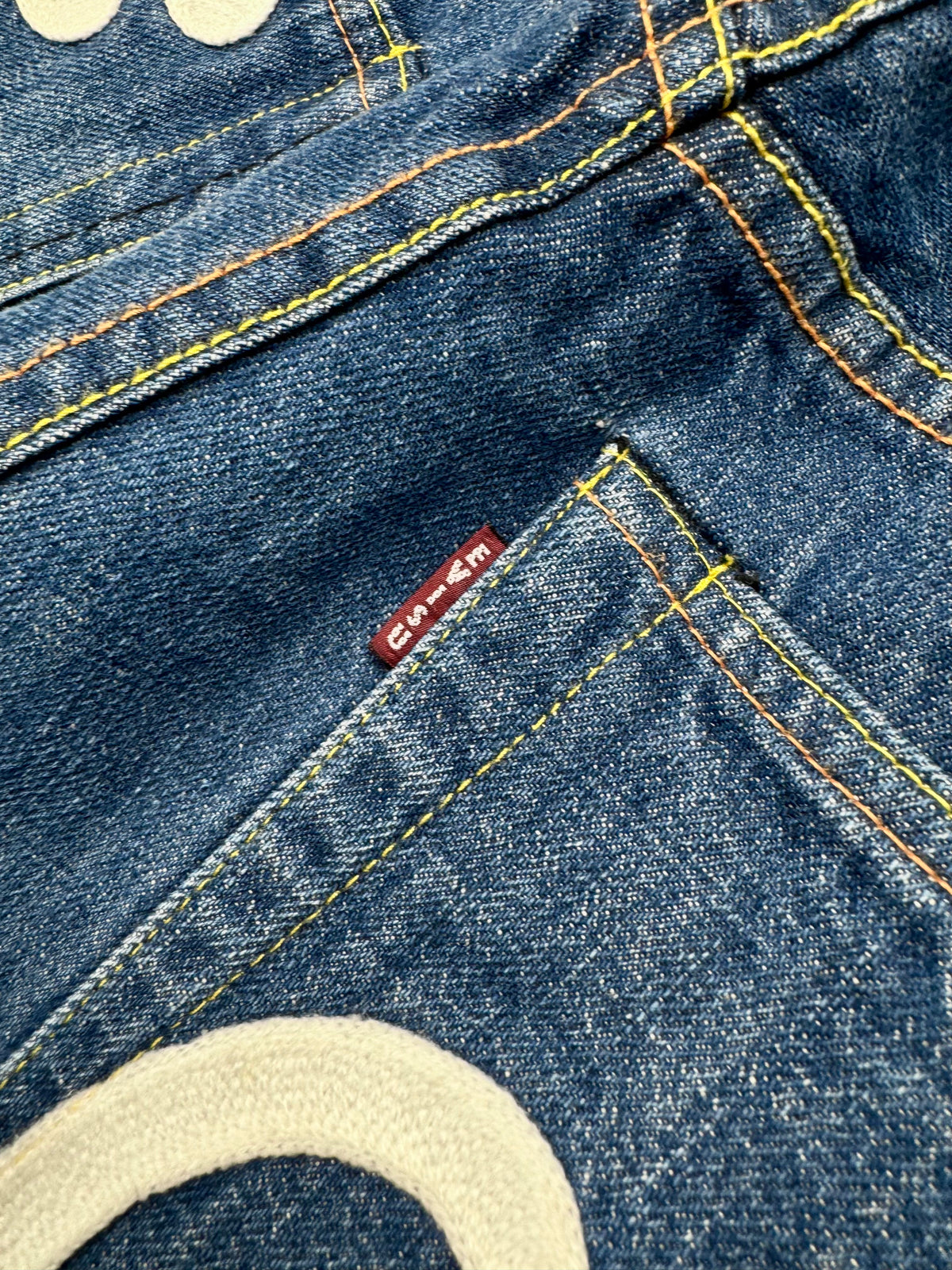 Evisu Vintage Selvedge Jeans White Hieroglyph Logo