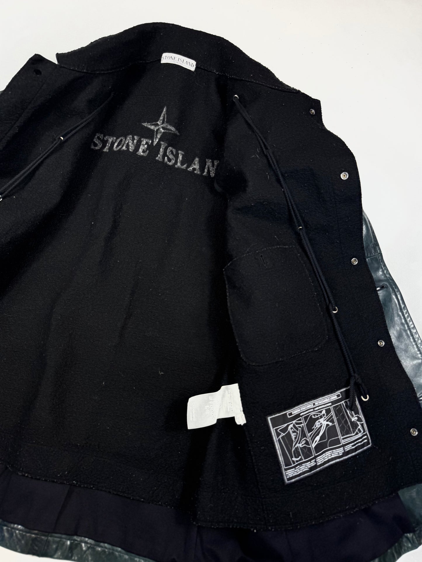 Stone Island Green Leather Trench Kaput AW2008 (XL)