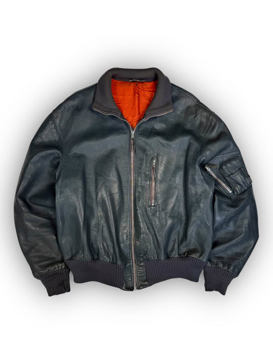 German Leather Bomber Jakna 90/80’s (L)