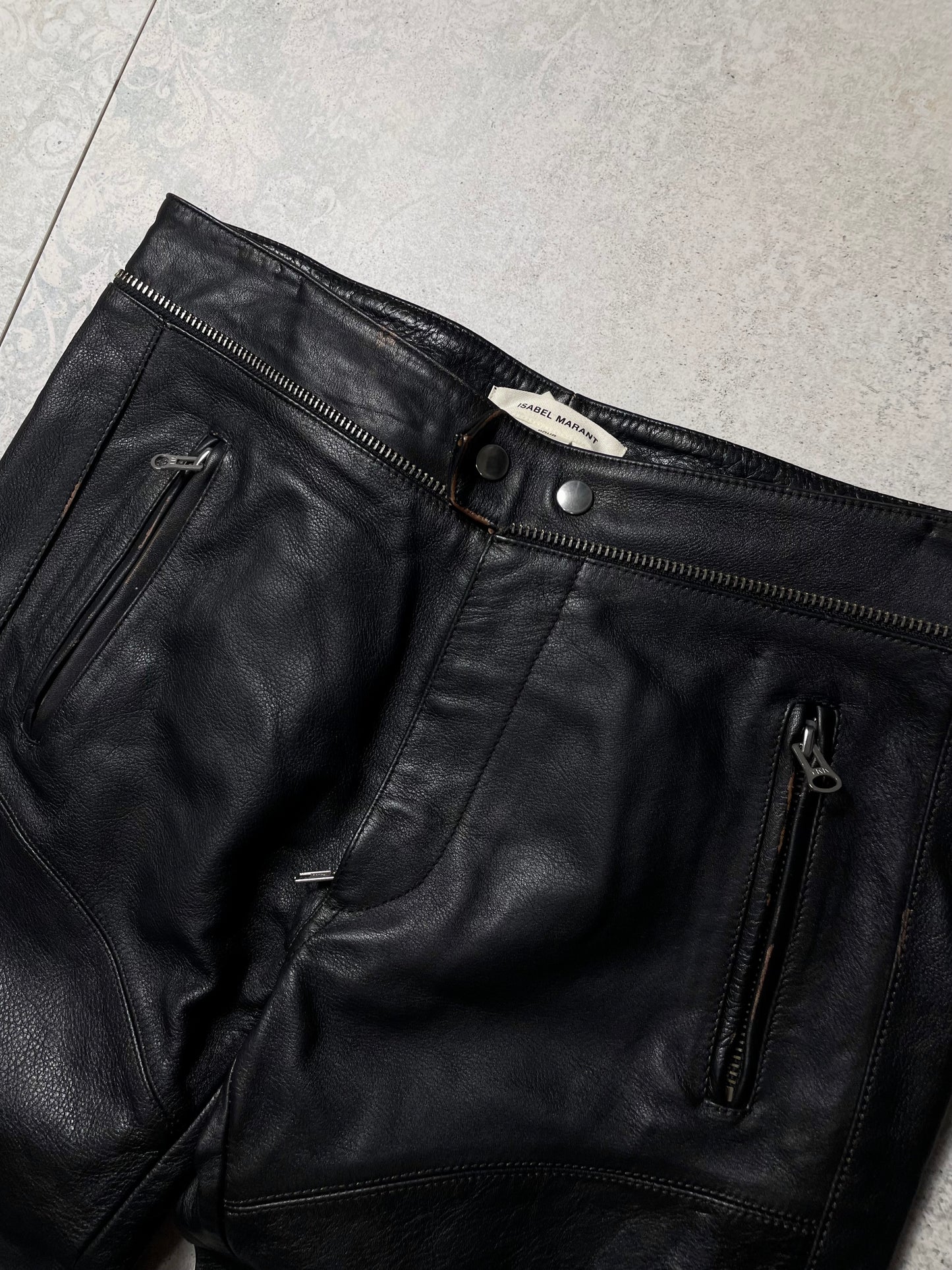 Isabel Marant Kožne Pantalone (L)