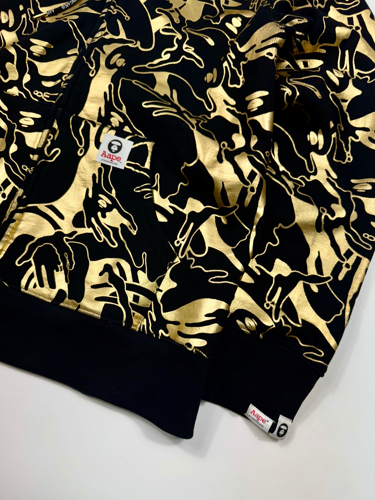 AAPE Zip Hoodie Black Gold