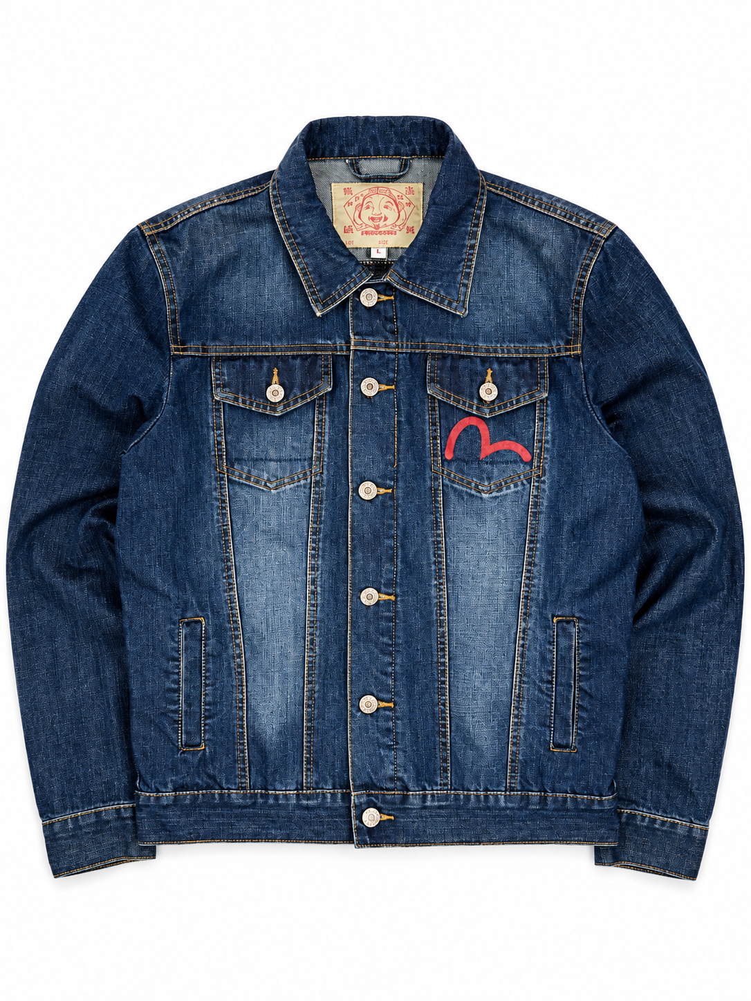 Evisu Denim Jacket Red Budda Logo