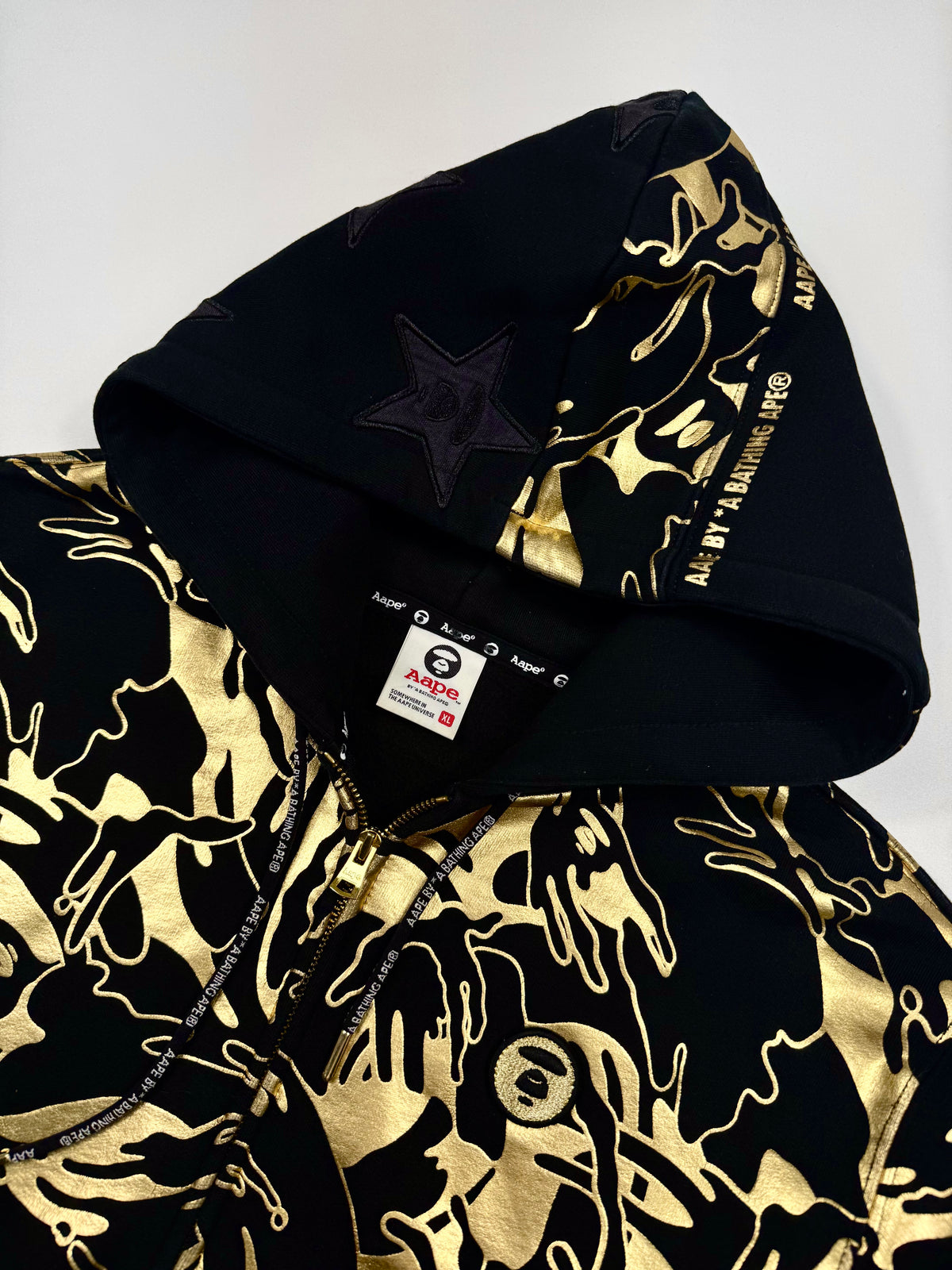 AAPE Zip Hoodie Black Gold