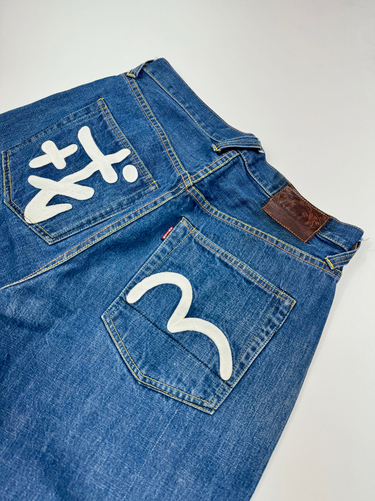 Evisu Vintage Selvedge Jeans White Hieroglyph Logo
