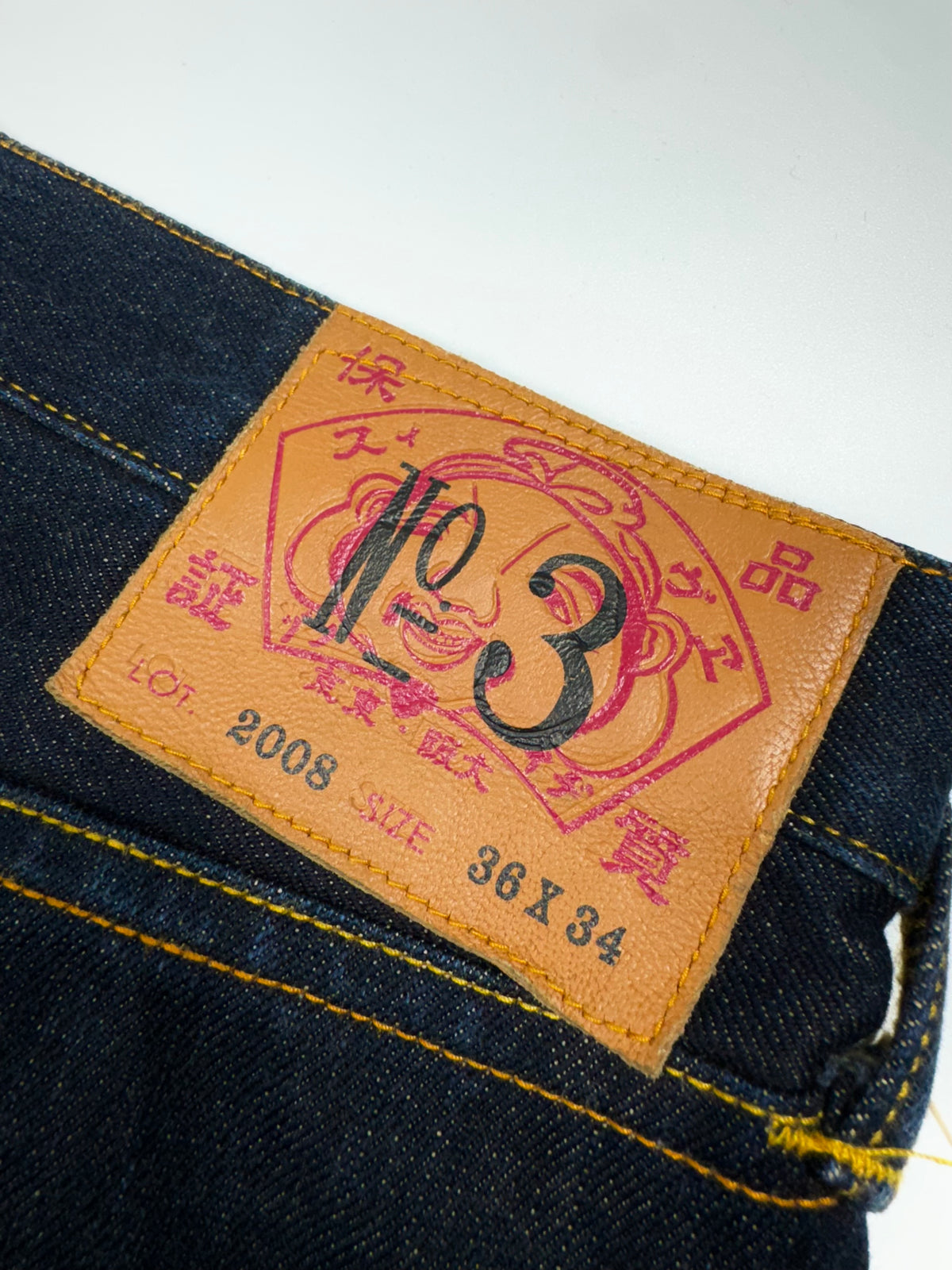 Evisu Selvedge Jeans Red Seagul Hieroglyph Logo 36x34