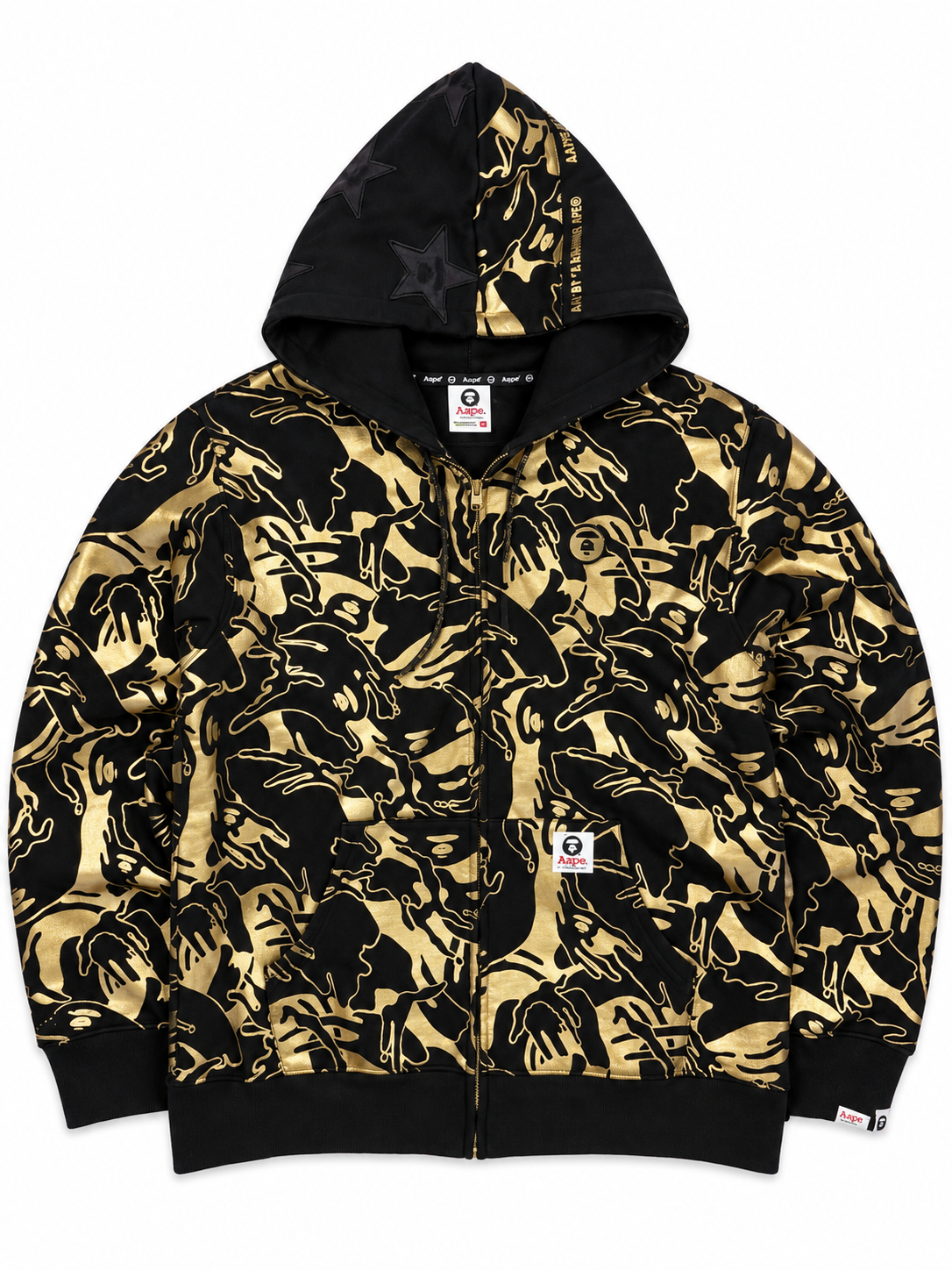 AAPE Zip Hoodie Black Gold